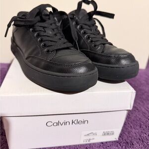 Calvin Klein Men's Leather Black Sneakers